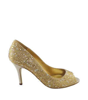 Oslo Jewel Encrusted Peep Toe Pumps