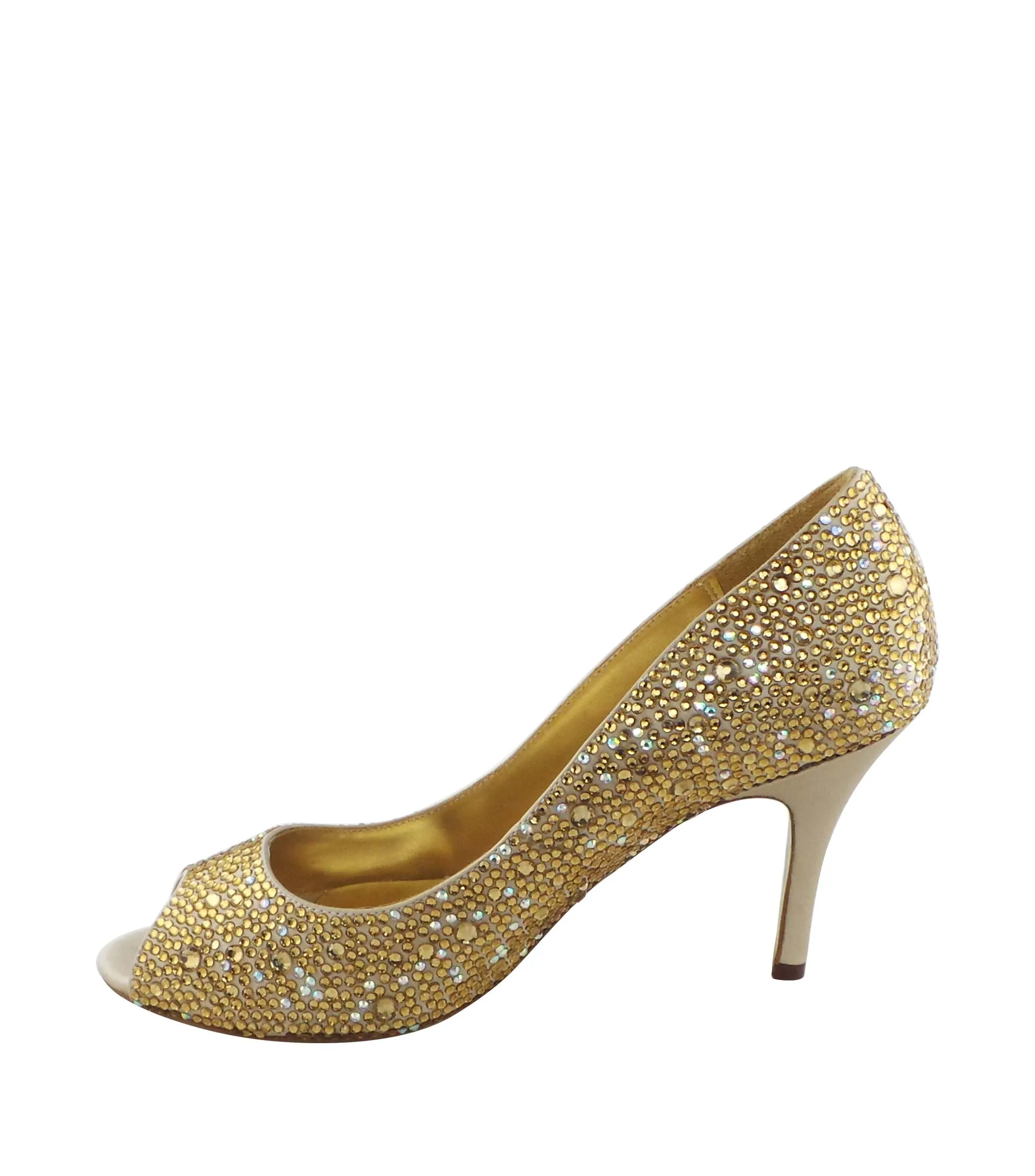 Oslo Jewel Encrusted Peep Toe Pumps