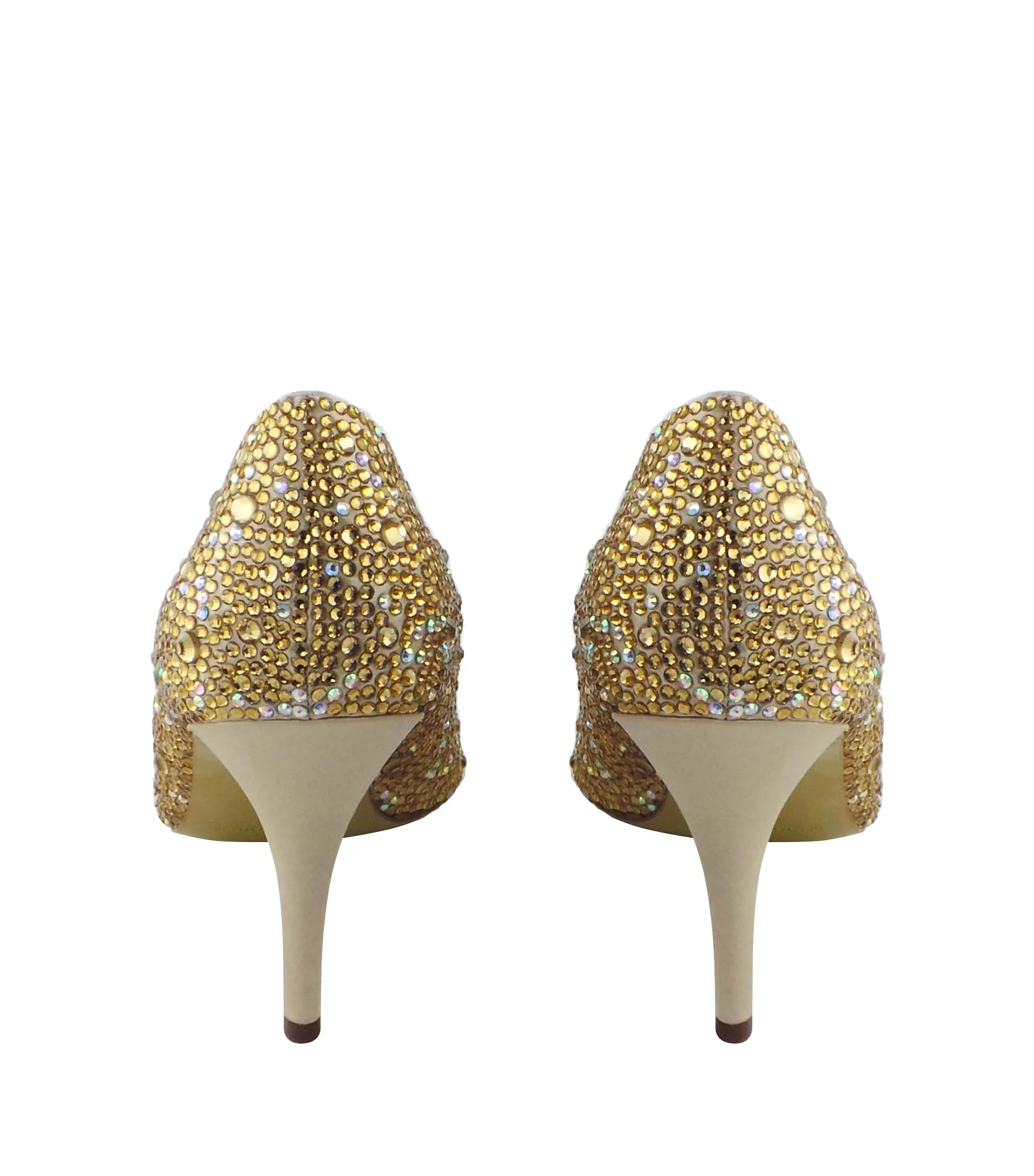 Oslo Jewel Encrusted Peep Toe Pumps