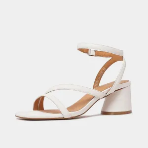 Petricia White Leather Heels