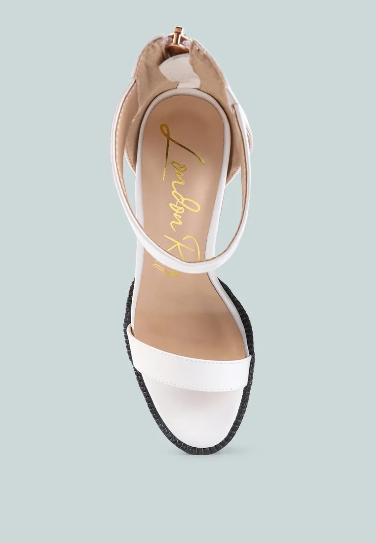rattle high heeled block sandals