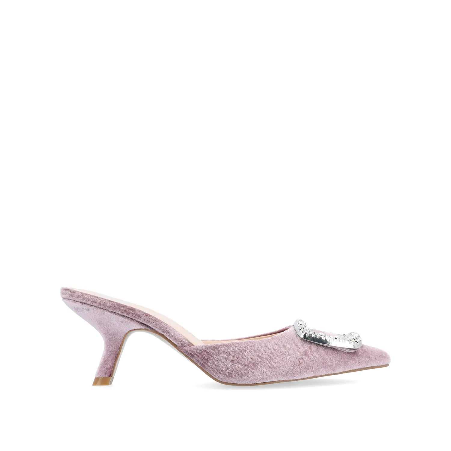 RISHIE KITTEN HEELED MULES IN VELVET