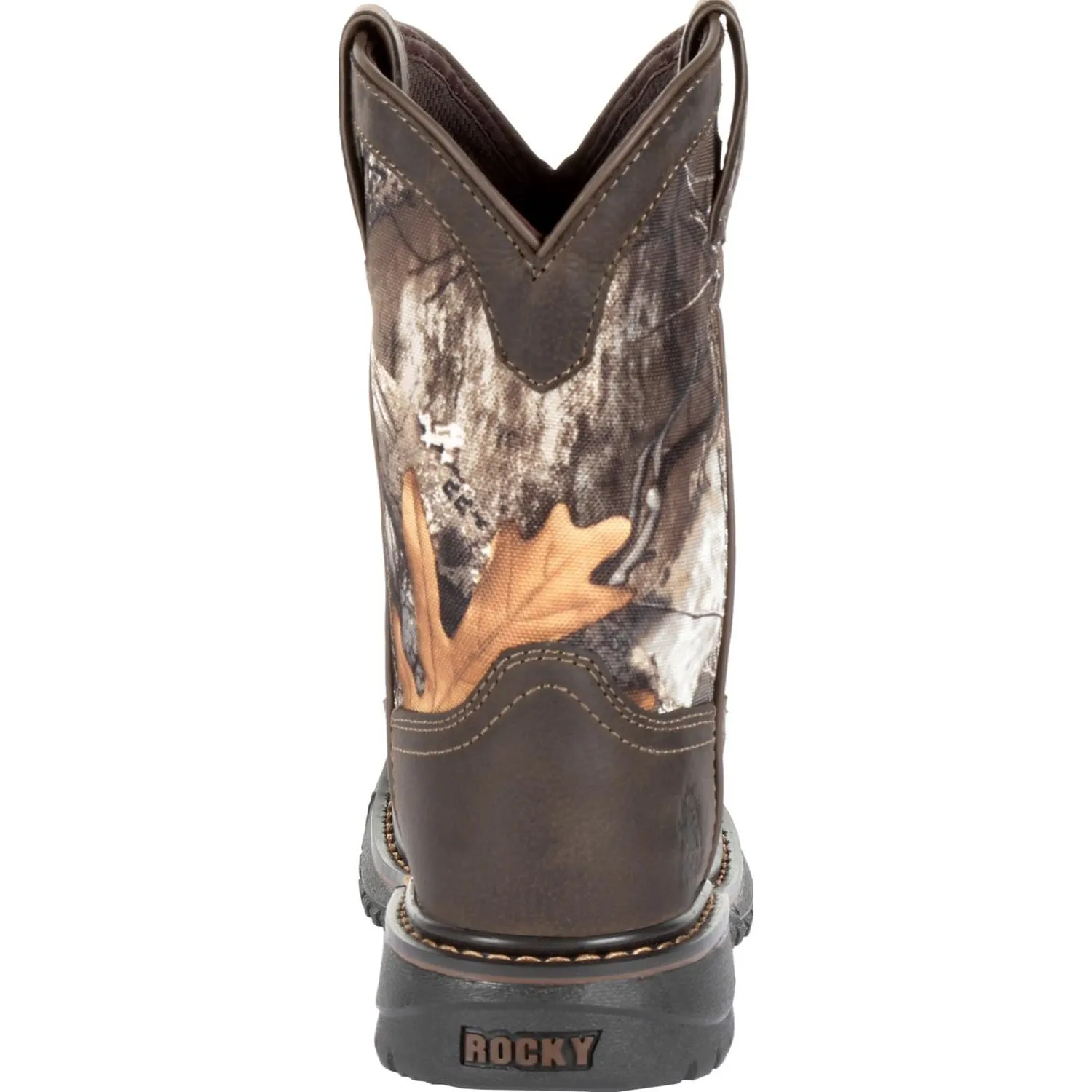 Rocky Kids Boys Brown Realtree Leather Ride FLX WP Cowboy Boots
