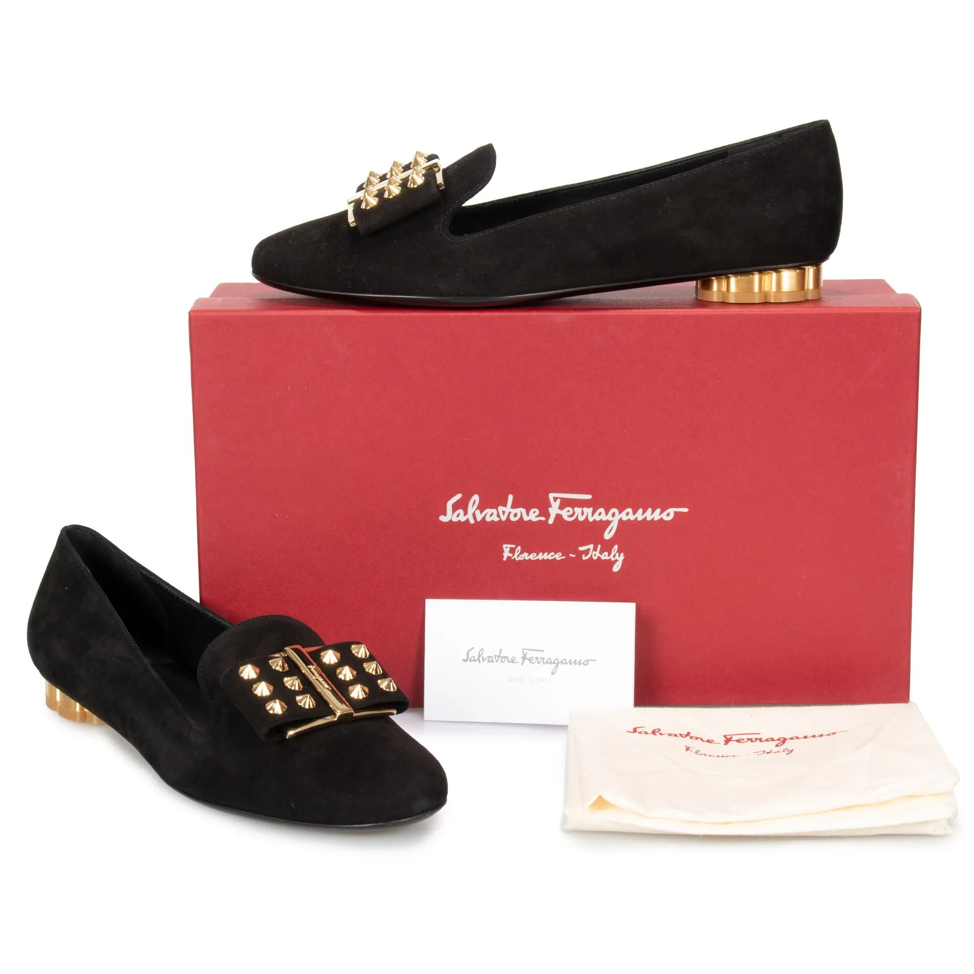 Salvatore Ferragamo Sarno Black Flat Women's Shoes