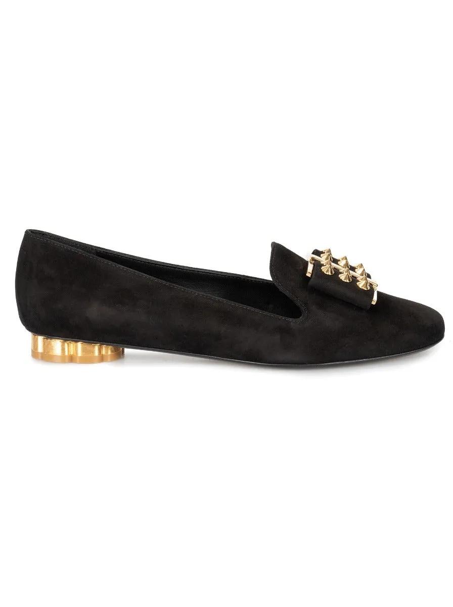 Salvatore Ferragamo Sarno Black Flat Women's Shoes