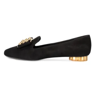 Salvatore Ferragamo Sarno Black Flat Women's Shoes