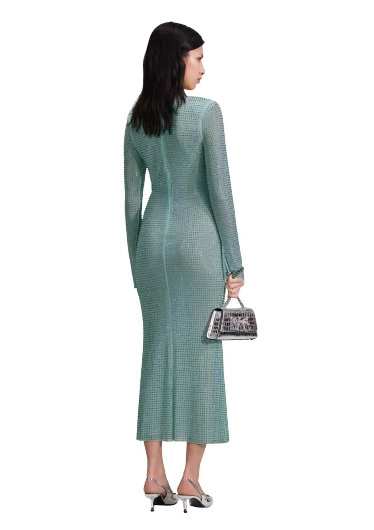 SELF-PORTRAIT - Blue Rhinestone Midi Dress