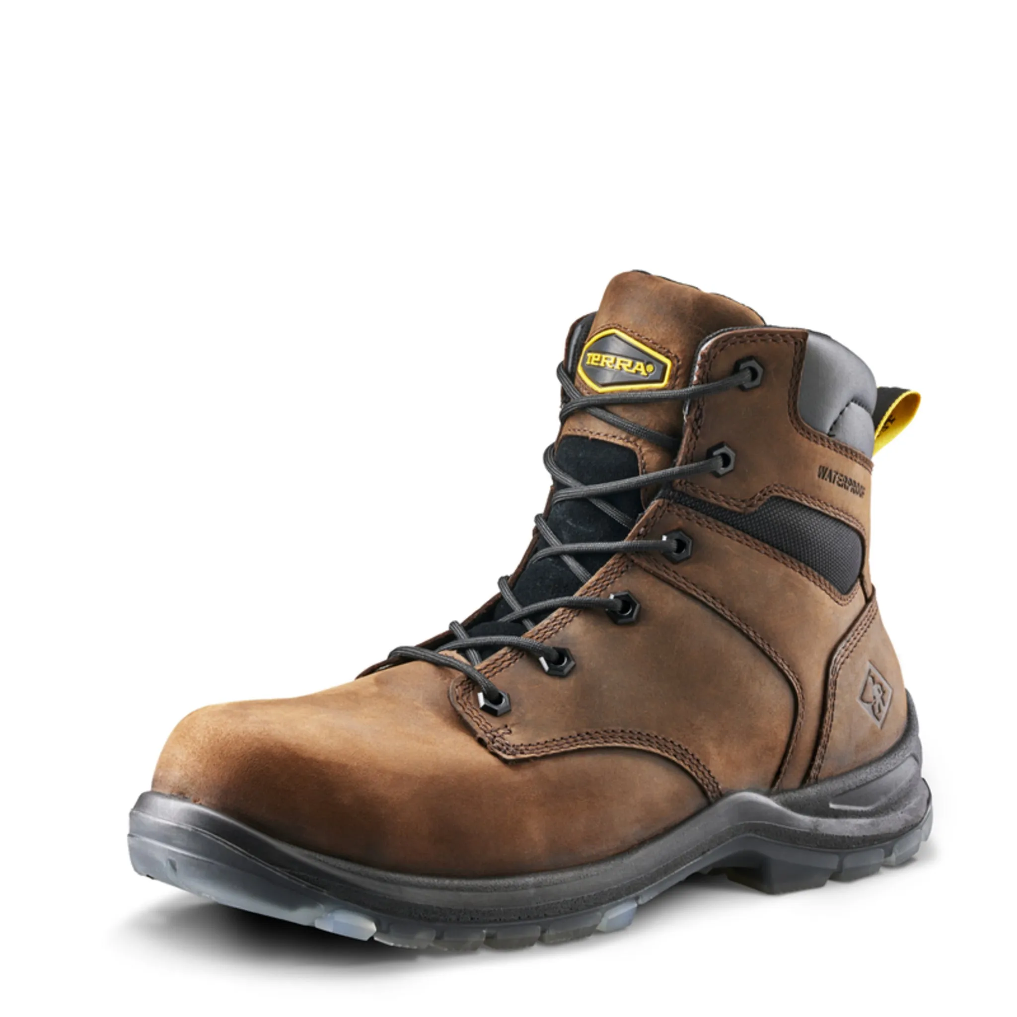 Terra Men's Byrne Safety Work Boots 6" Leather Waterproof Composite Toe | Sizes 3-14