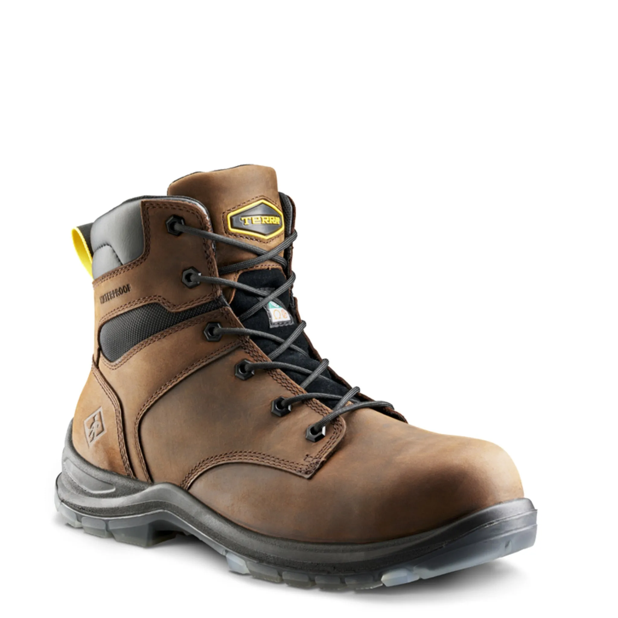 Terra Men's Byrne Safety Work Boots 6" Leather Waterproof Composite Toe | Sizes 3-14