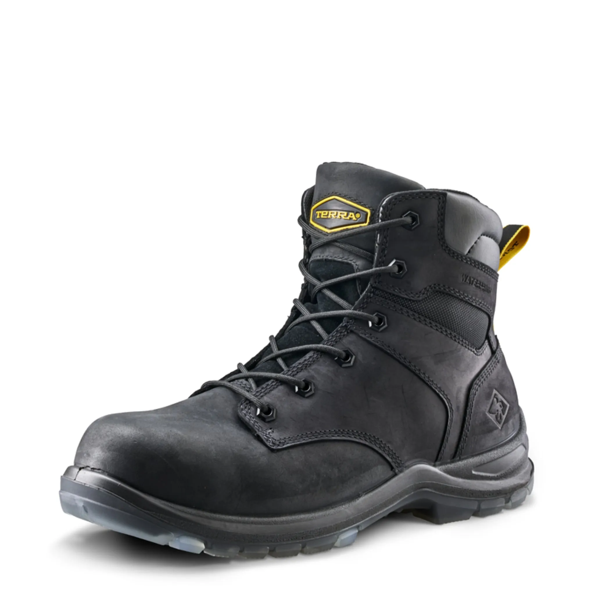 Terra Men's Byrne Safety Work Boots 6" Leather Waterproof Composite Toe | Sizes 3-14