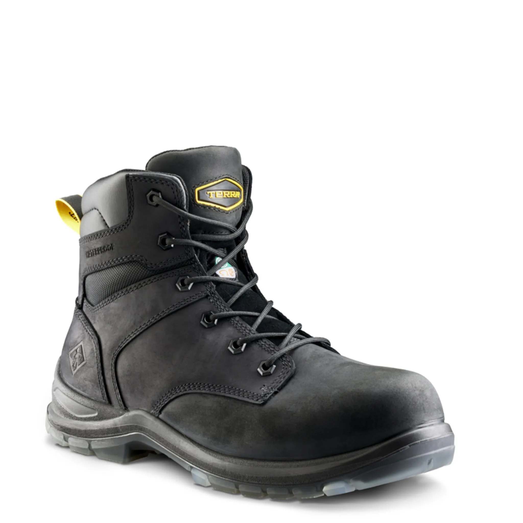 Terra Men's Byrne Safety Work Boots 6" Leather Waterproof Composite Toe | Sizes 3-14