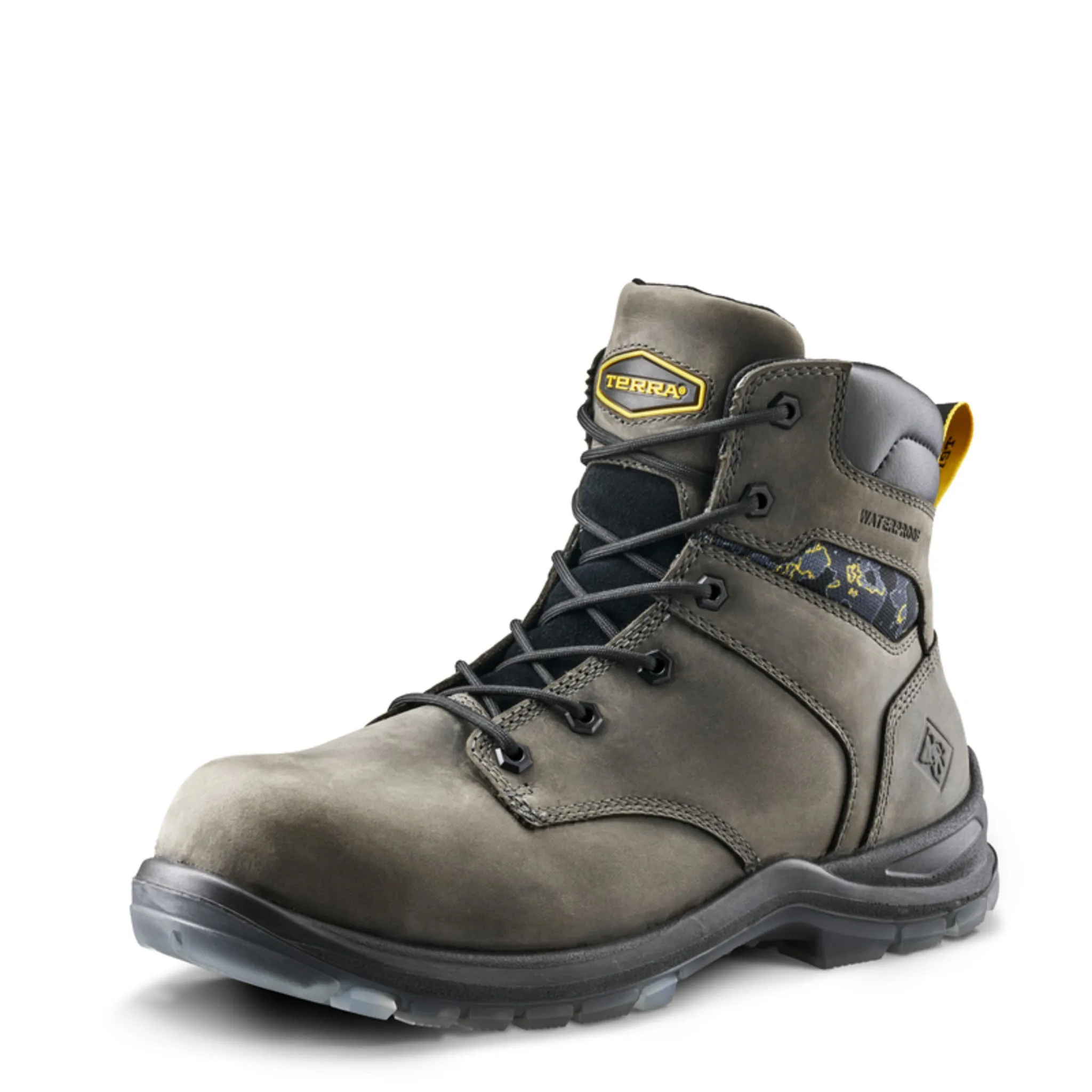 Terra Men's Byrne Safety Work Boots 6" Leather Waterproof Composite Toe | Sizes 3-14