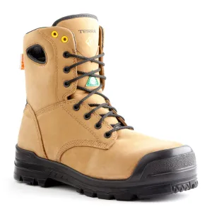 Terra Men's Safety Work Boots Argo 8" Leather Waterproof with Composite Toe and Plate | Sizes 3-14