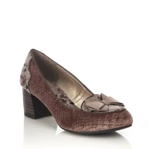 Thalia Mink Low Heel Court Shoes by Ruby Shoo