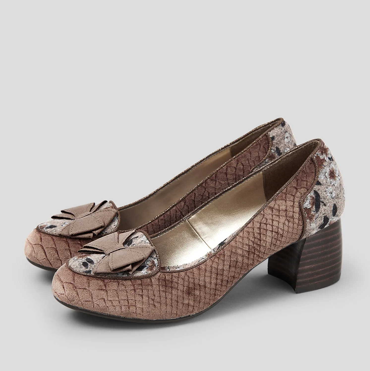 Thalia Mink Low Heel Court Shoes by Ruby Shoo