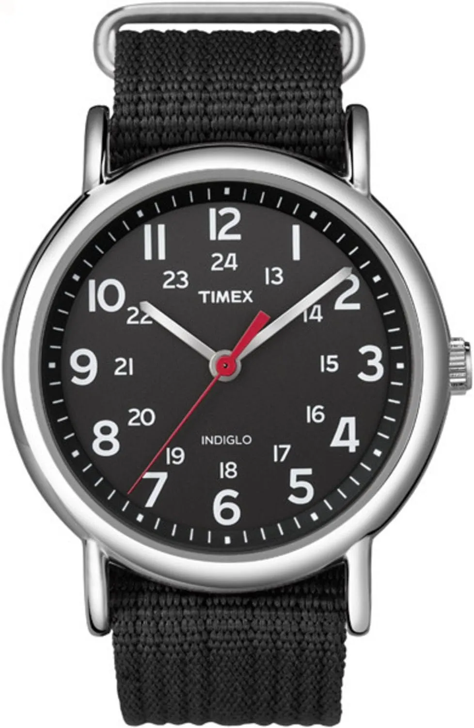 Timex Weekender 38mm Unisex Analog Watch | INDIGLO Backlight | Adjustable Durable Nylon Fabric Slip Through Strap | 24 Hour Time