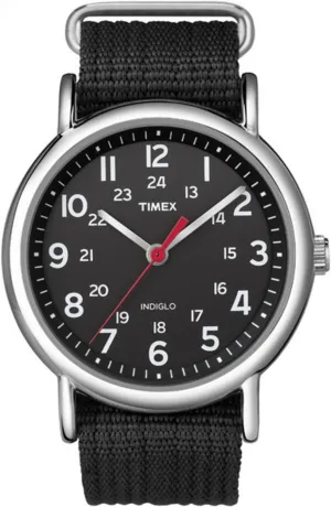 Timex Weekender 38mm Unisex Analog Watch | INDIGLO Backlight | Adjustable Durable Nylon Fabric Slip Through Strap | 24 Hour Time