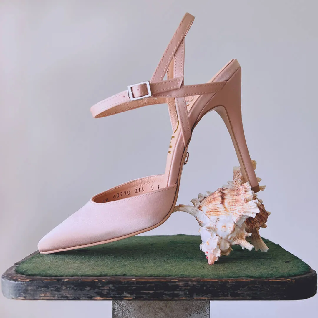 *UK size 2.5 - BALLAD - navy satin , 6cm heels