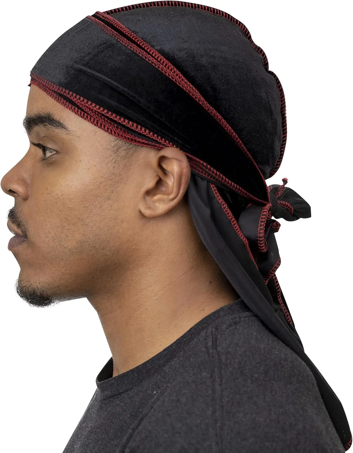 Veeta Superior Velvet Durag - Soft Velvet Durags for Men & Women, Long Double Wide Straps, Silky Durag Liner, Triple Stitched
