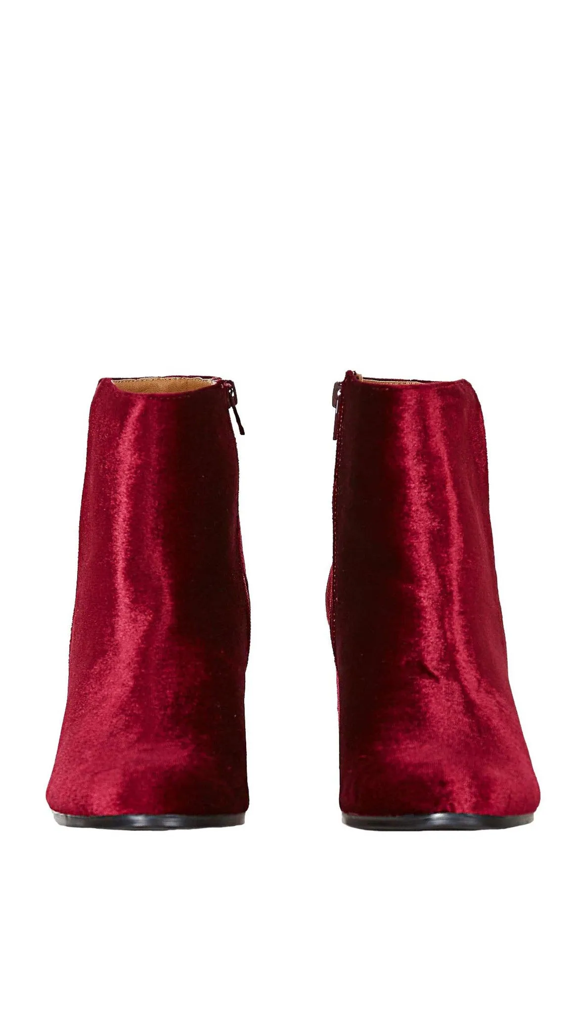 Velour Ankle Booties Red