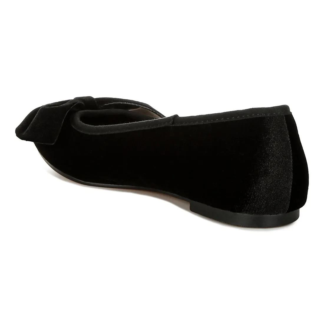 Velvet Bow Detail Ballerinas
