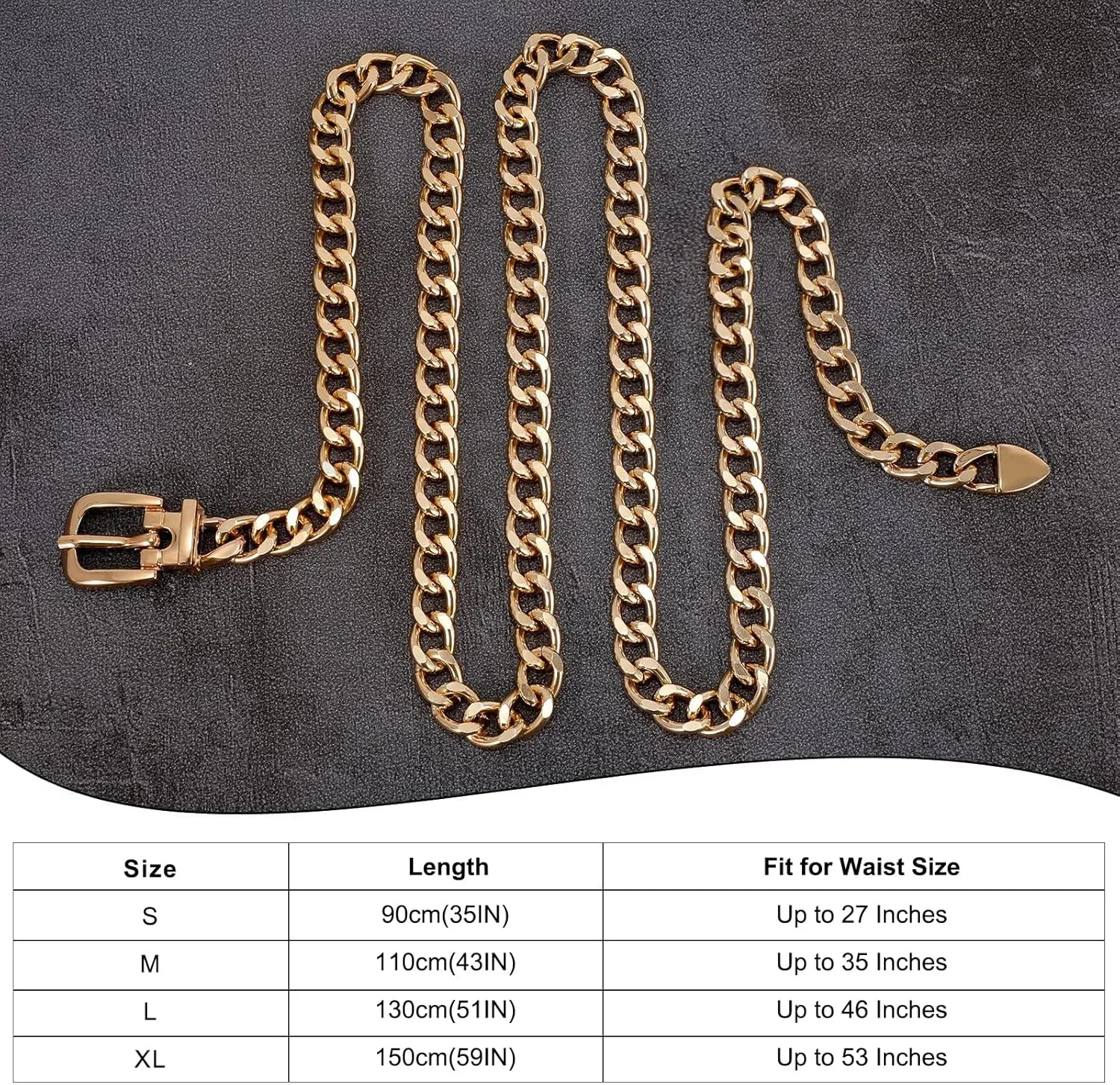 WHIPPY Waist Chain Belt Women Ladies Adjustable Body Waist Link Belts for Jeans Dresses