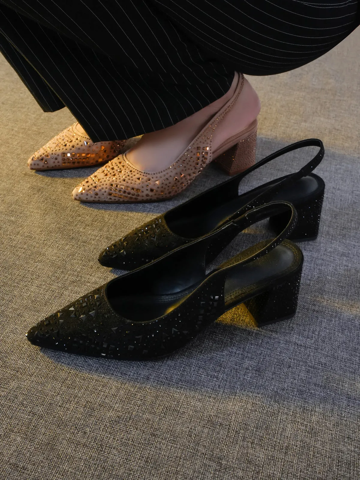 Women "BOLIVIA" Slingback Pointy Toe Sandals